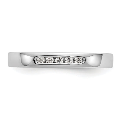 0.09ct. CZ Solid Real 14K White Gold 5-1.6mm Stone Channel Wedding Band Ring