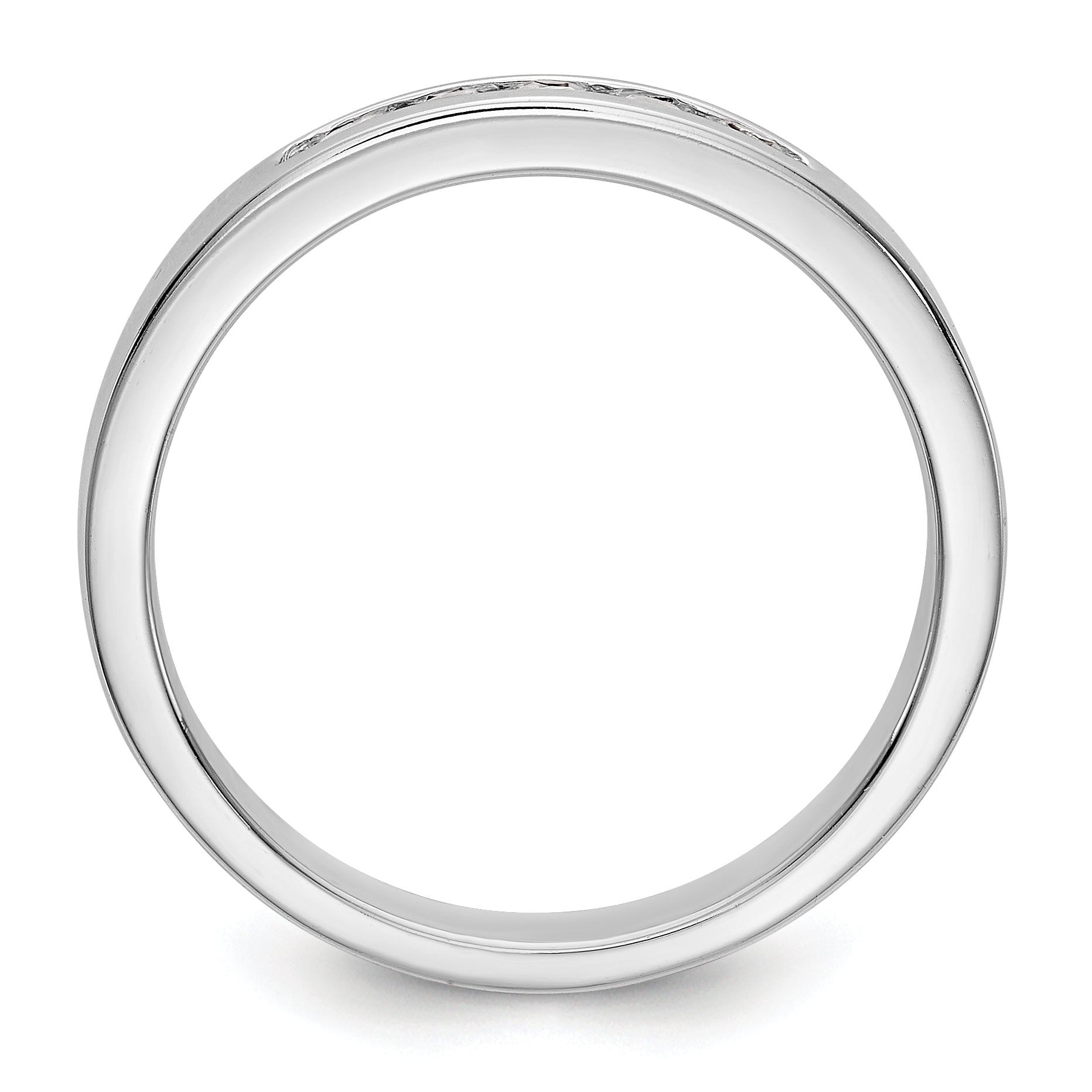 0.20ct. CZ Solid Real 14K White Gold 5-2.1mm Stone Channel Wedding Band Ring