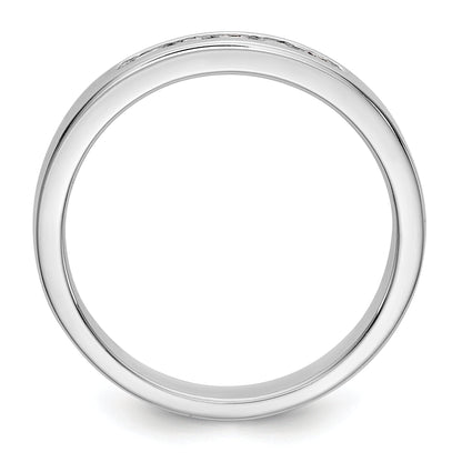 0.20ct. CZ Solid Real 14K White Gold 5-2.1mm Stone Channel Wedding Band Ring