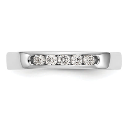0.20ct. CZ Solid Real 14K White Gold 5-2.1mm Stone Channel Wedding Band Ring