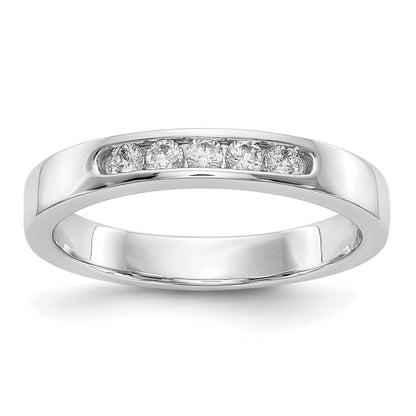 0.20ct. CZ Solid Real 14K White Gold 5-2.1mm Stone Channel Wedding Band Ring