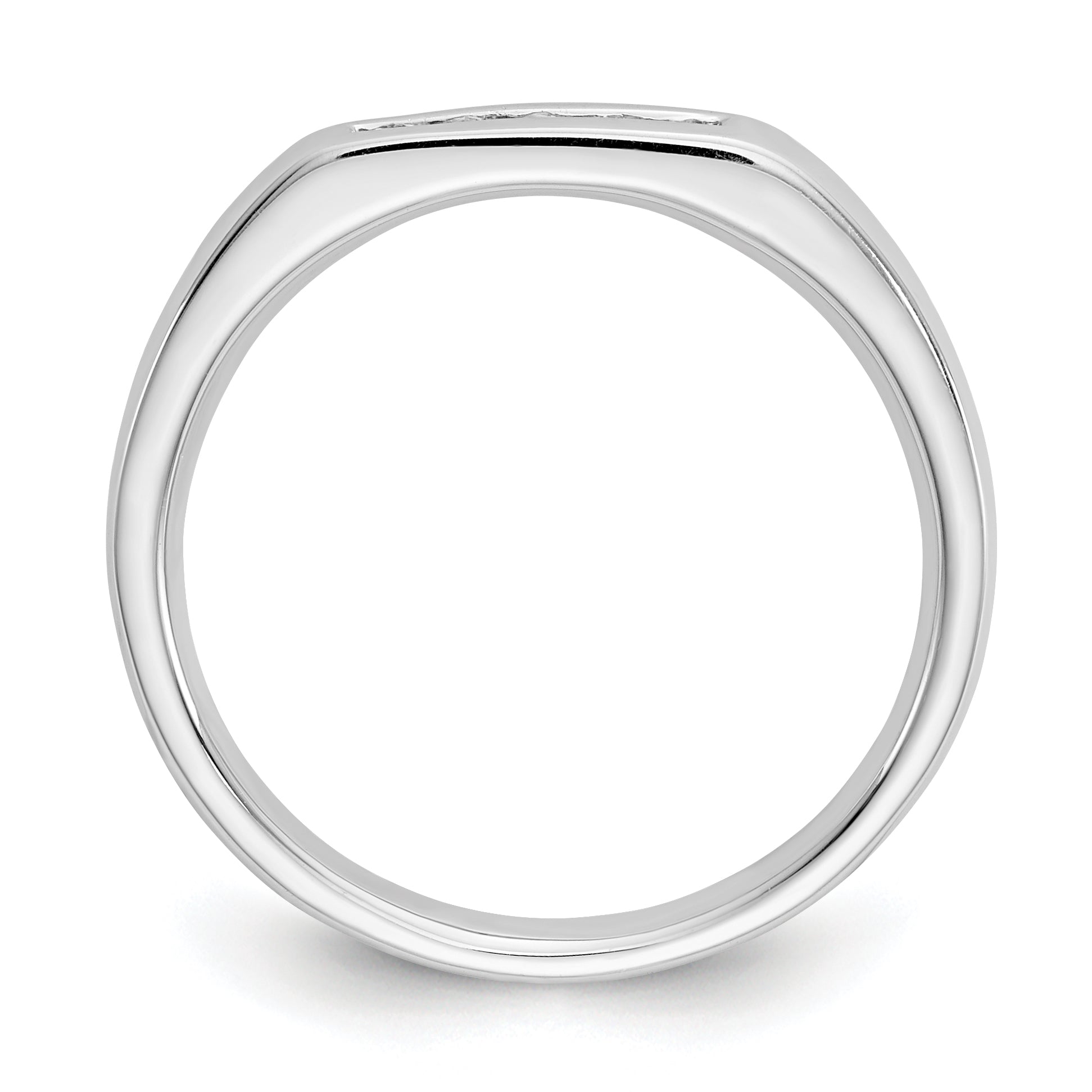 0.09ct. CZ Solid Real 14K White Gold 5-Stone Channel Wedding Band Ring