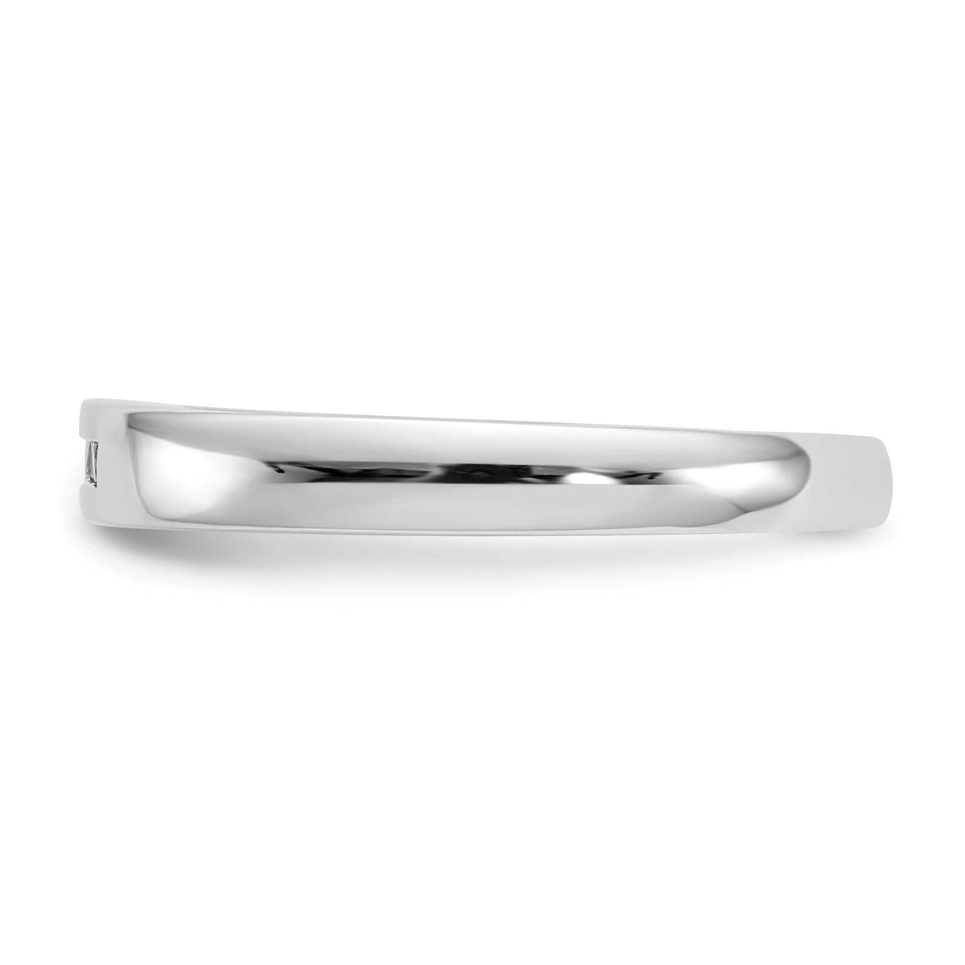 0.09ct. CZ Solid Real 14K White Gold 5-Stone Channel Wedding Band Ring