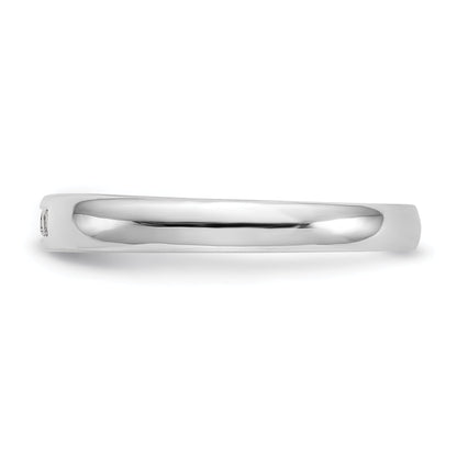 0.09ct. CZ Solid Real 14K White Gold 5-Stone Channel Wedding Band Ring
