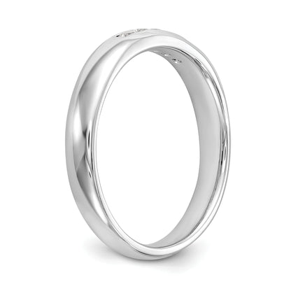 0.14ct. CZ Solid Real 14K White Gold 5-Stone Channel Wedding Band Ring