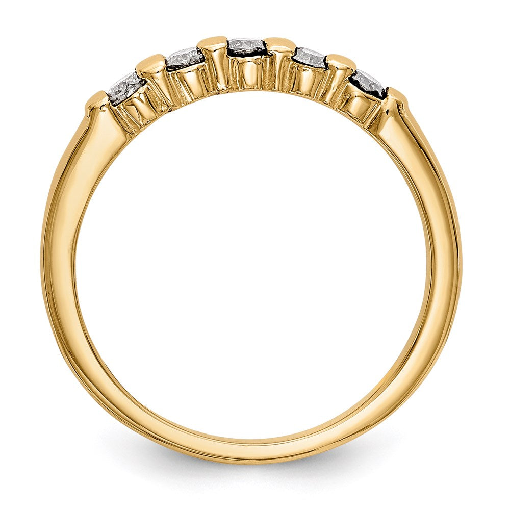 14k white gold 5 stone real diamond band x9029