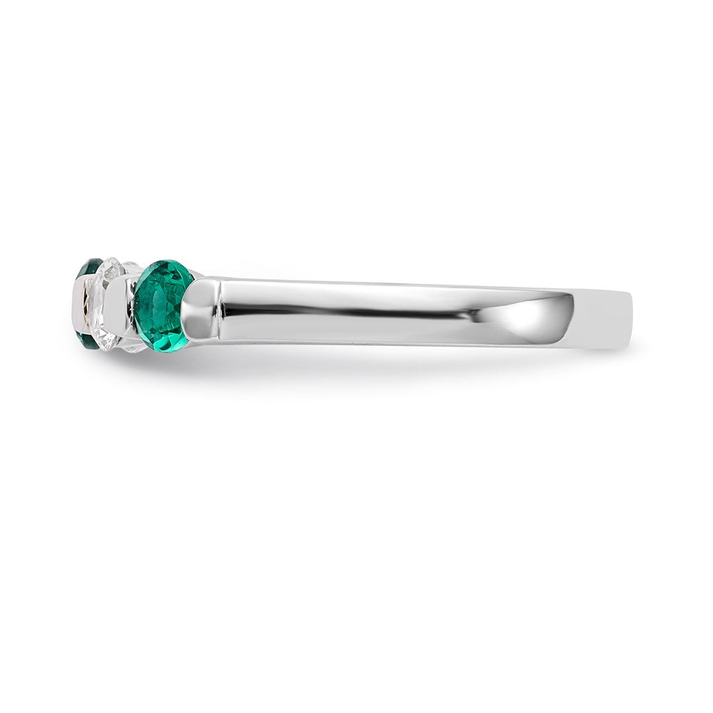 14k white gold real diamond w emerald band rm3285b em 030 waa