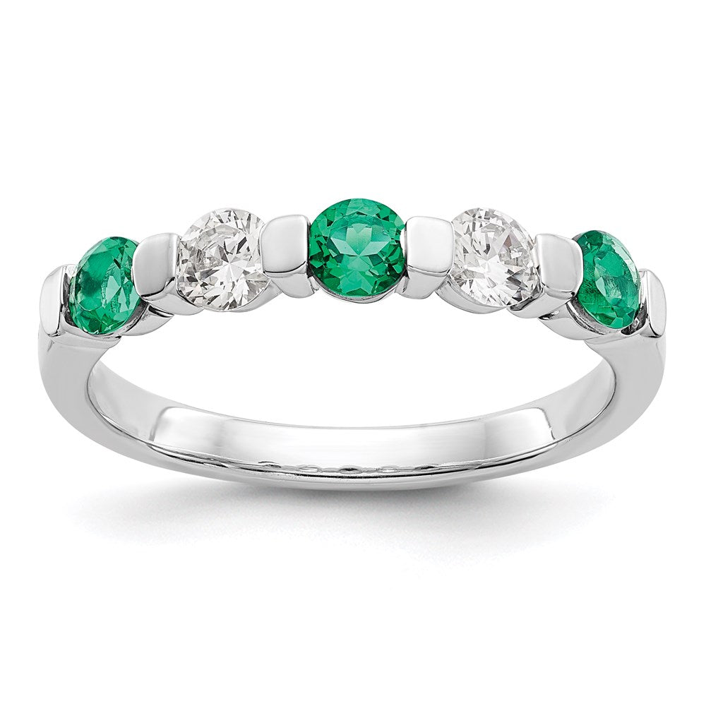 14k white gold real diamond w emerald band rm3285b em 030 waa