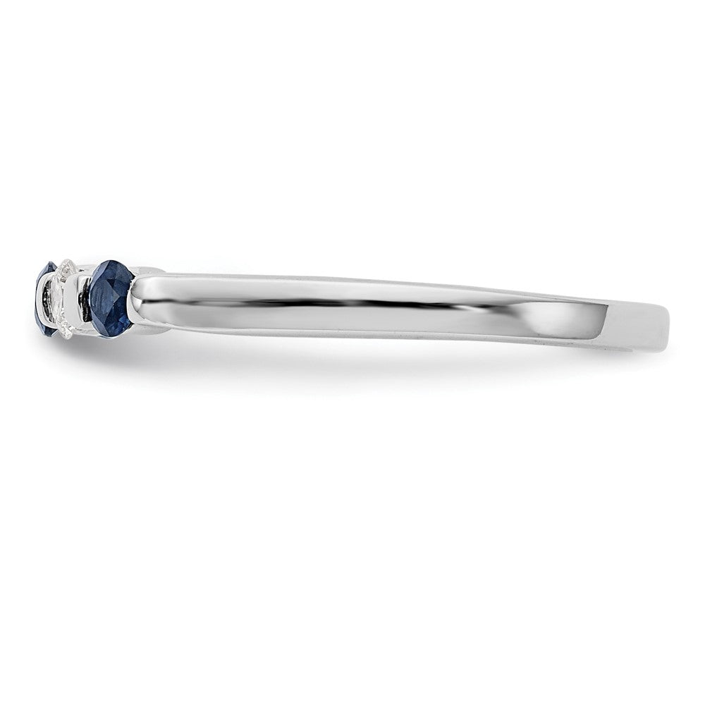 14k White Gold 2.25mm Sapphire AA Real Diamond Anniversary Band