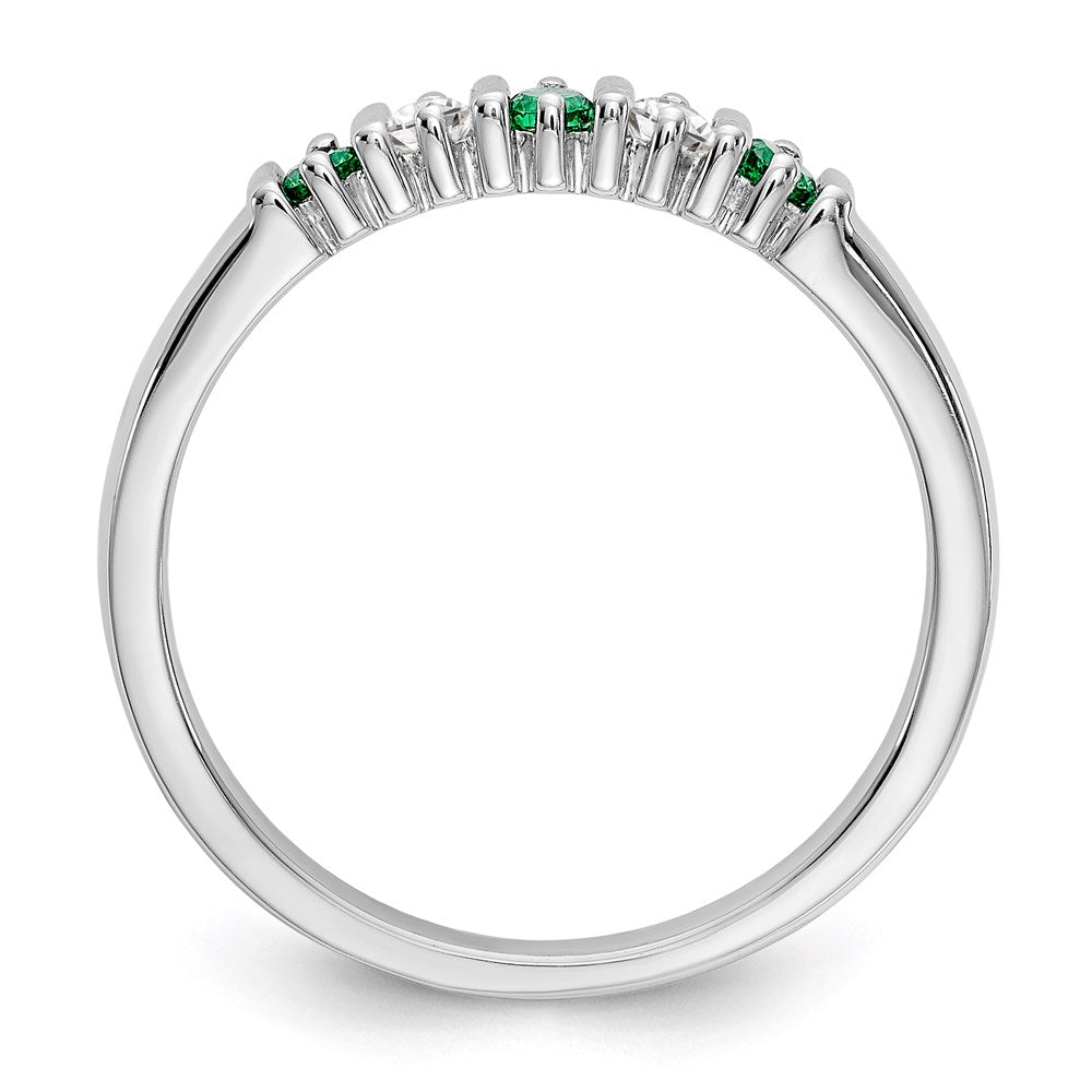 14k white gold real diamond w emerald band rm3289b em 008 waa