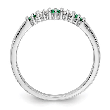 14k white gold real diamond w emerald band rm3289b em 008 waa