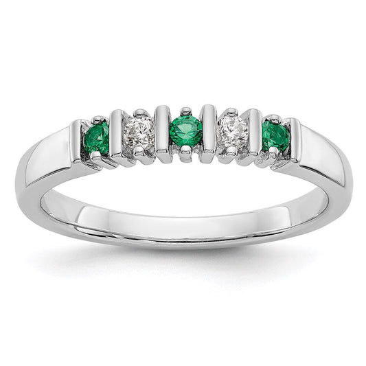 14k white gold real diamond w emerald band rm3289b em 008 waa