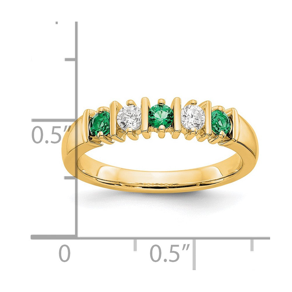 14k yellow gold real diamond w emerald band rm3289b em 019 yaa
