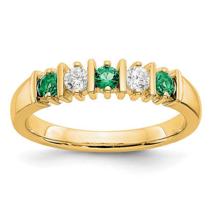 14k yellow gold real diamond w emerald band rm3289b em 019 yaa