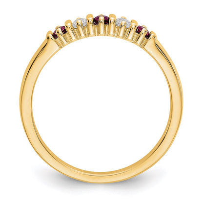 14k Yellow Gold Real Diamond w/Ruby Band