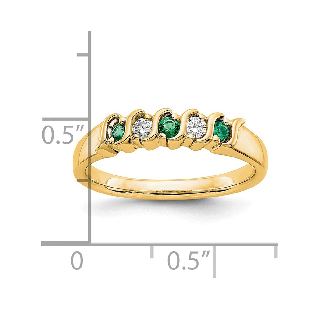 14k yellow gold real diamond w emerald band rm3290b em 010 yaa