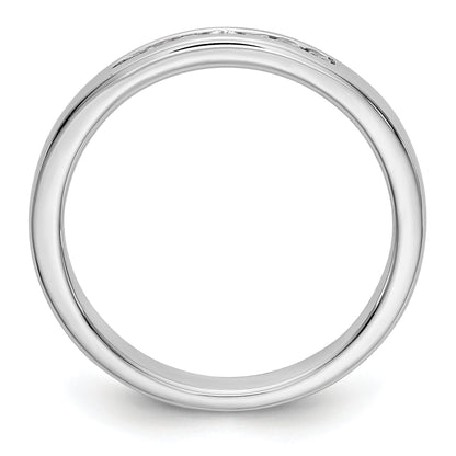 0.12ct. CZ Solid Real 14K White Gold 7-1.6mm Stone Channel Wedding Band Ring