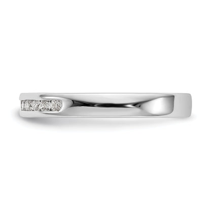 0.12ct. CZ Solid Real 14K White Gold 7-1.6mm Stone Channel Wedding Band Ring
