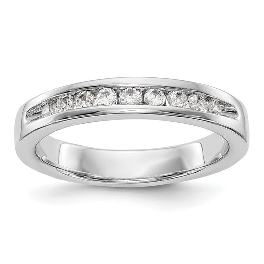 0.25ct. CZ Solid Real 14K White Gold 9-1.9mm Stone ladies Wedding Band Ring