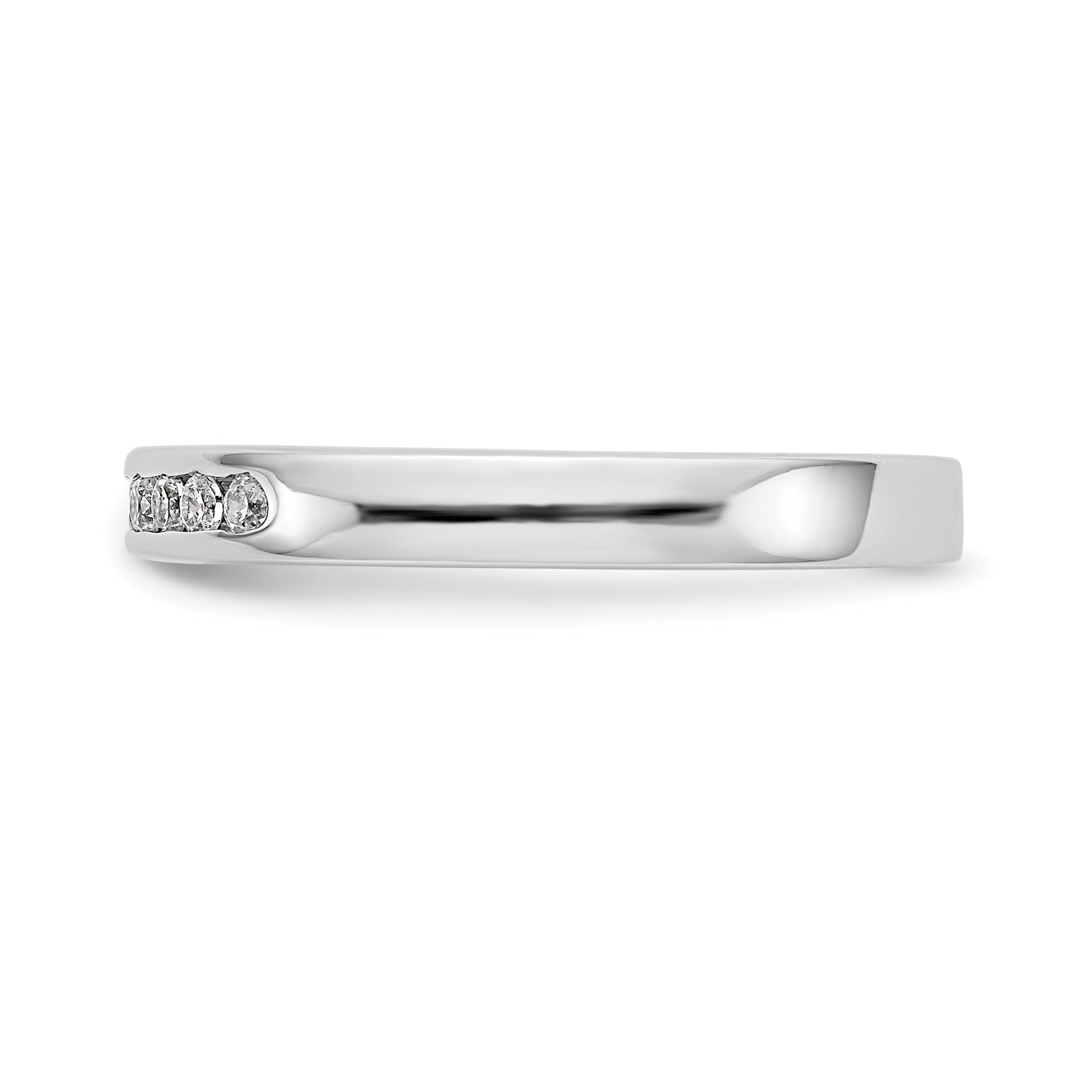 0.15ct. CZ Solid Real 14K White Gold 9-1.6mm Stone Channel Wedding Band Ring