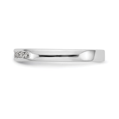 0.15ct. CZ Solid Real 14K White Gold 9-1.6mm Stone Channel Wedding Band Ring
