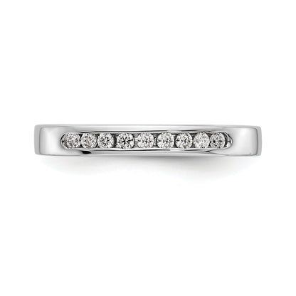 0.15ct. CZ Solid Real 14K White Gold 9-1.6mm Stone Channel Wedding Band Ring