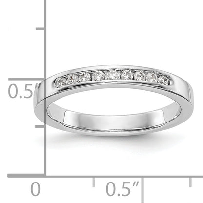 0.15ct. CZ Solid Real 14K White Gold 9-1.6mm Stone Channel Wedding Band Ring