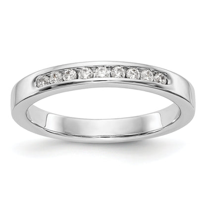 0.15ct. CZ Solid Real 14K White Gold 9-1.6mm Stone Channel Wedding Band Ring