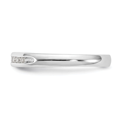 0.14ct. CZ Solid Real 14K White Gold 9-Stone Channel Wedding Band Ring