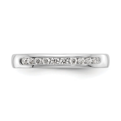 0.20ct. CZ Solid Real 14K White Gold 10-1.7mm Stone Channel Wedding Band Ring