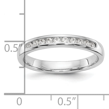 0.20ct. CZ Solid Real 14K White Gold 10-1.7mm Stone Channel Wedding Band Ring
