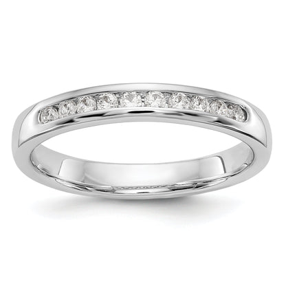 0.20ct. CZ Solid Real 14K White Gold 10-1.7mm Stone Channel Wedding Band Ring