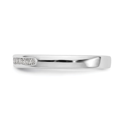 0.19ct. CZ Solid Real 14K White Gold  11-1.6mmStone Channel Wedding Band Ring
