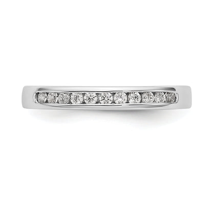 0.19ct. CZ Solid Real 14K White Gold  11-1.6mmStone Channel Wedding Band Ring