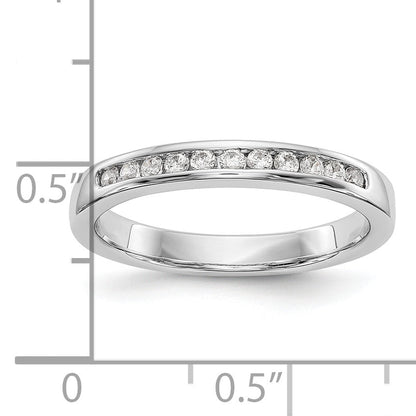 0.19ct. CZ Solid Real 14K White Gold  11-1.6mmStone Channel Wedding Band Ring