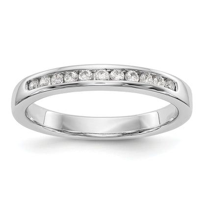 0.19ct. CZ Solid Real 14K White Gold  11-1.6mmStone Channel Wedding Band Ring