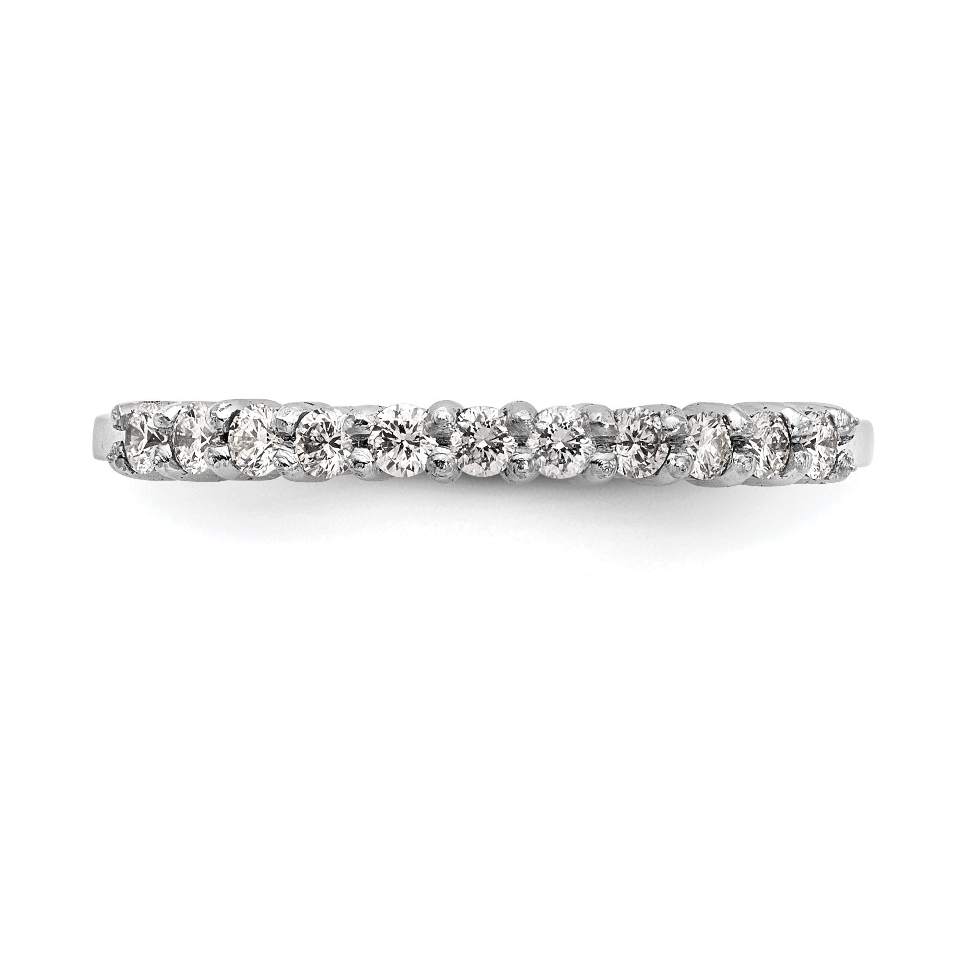 0.22ct. CZ Solid Real 14K White 11-Stone Wedding Band Ring
