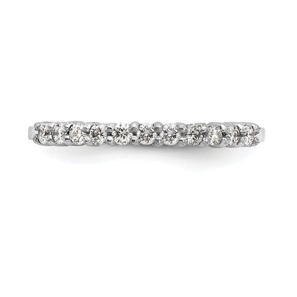 0.22ct. CZ Solid Real 14K White 11-Stone Wedding Band Ring