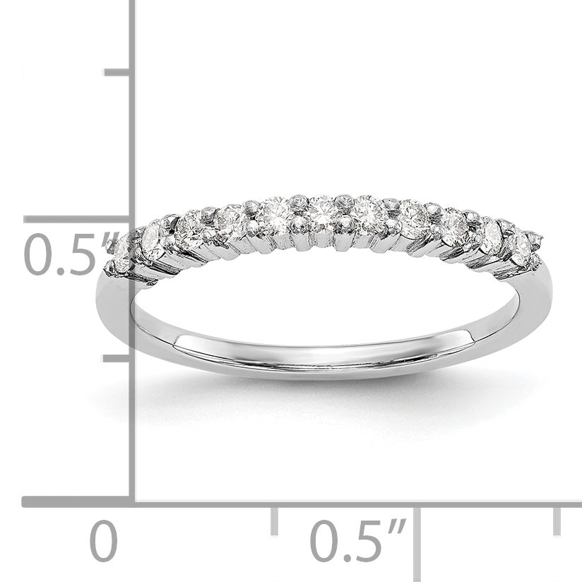 0.22ct. CZ Solid Real 14K White 11-Stone Wedding Band Ring