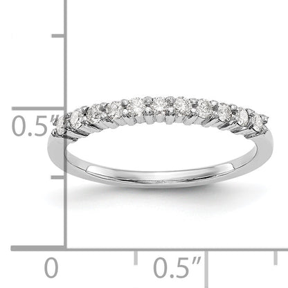 0.22ct. CZ Solid Real 14K White 11-Stone Wedding Band Ring