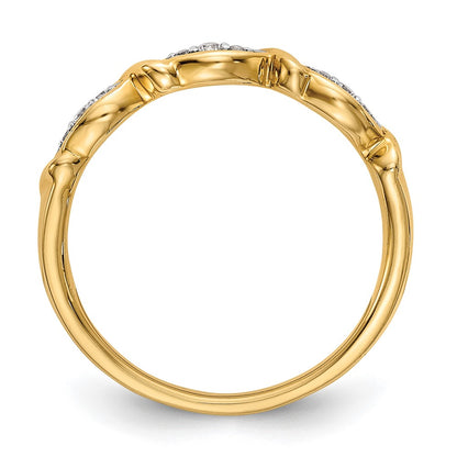 0.08ct. CZ Solid Real 14K Yellow Gold Wedding Band Ring