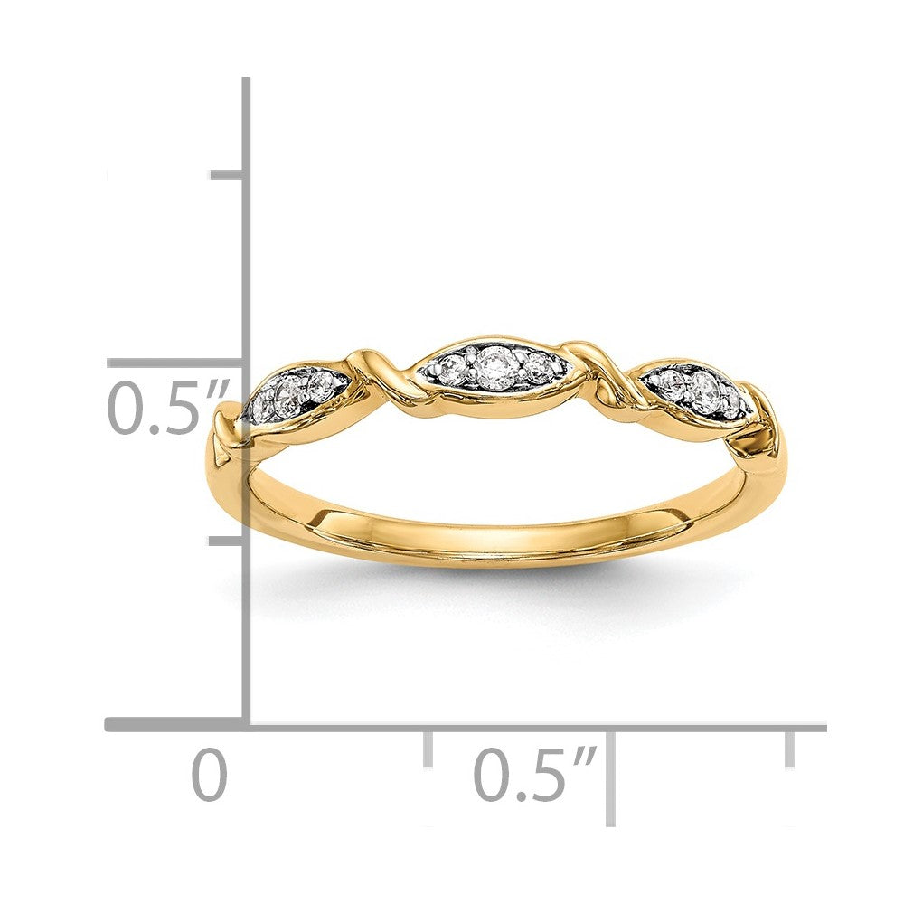0.08ct. CZ Solid Real 14K Yellow Gold Wedding Band Ring