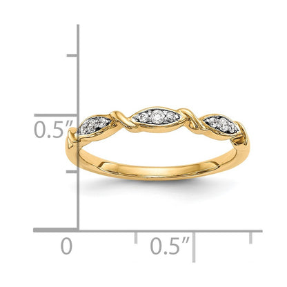 0.08ct. CZ Solid Real 14K Yellow Gold Wedding Band Ring