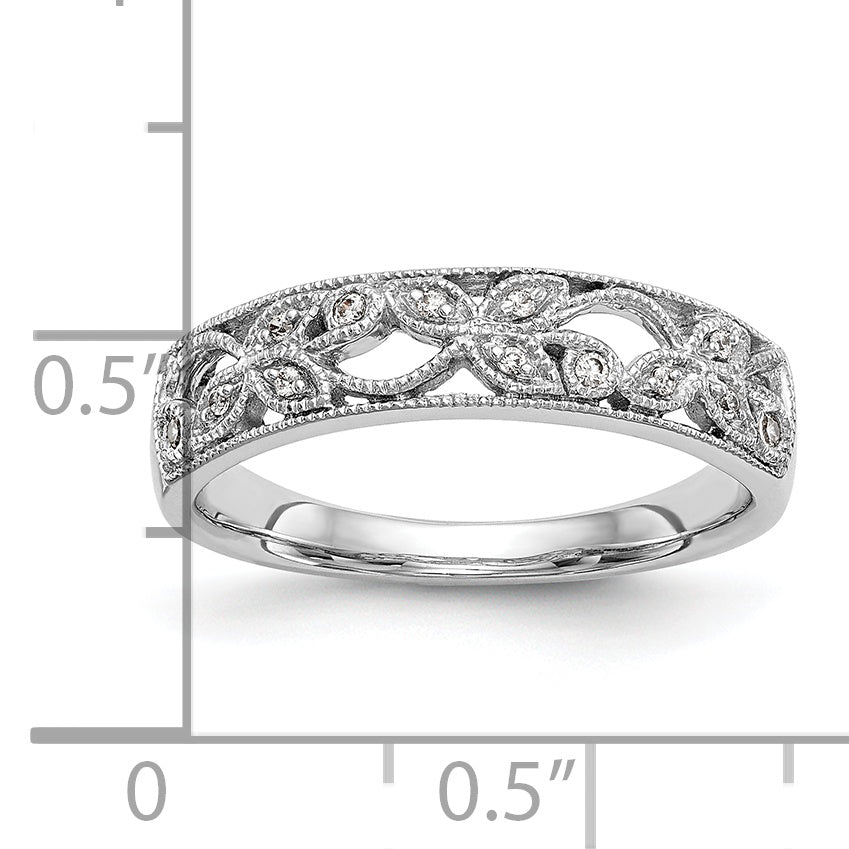 0.05ct. CZ Solid Real 14K White Gold Wedding Band Ring