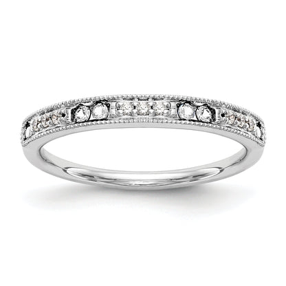 0.17ct. CZ Solid Real 14K White Gold Wedding Band Ring