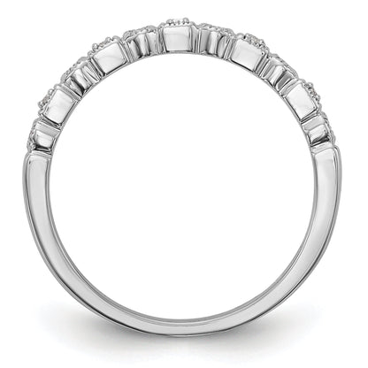 0.09ct. CZ Solid Real 14K White Gold Wedding Band Ring