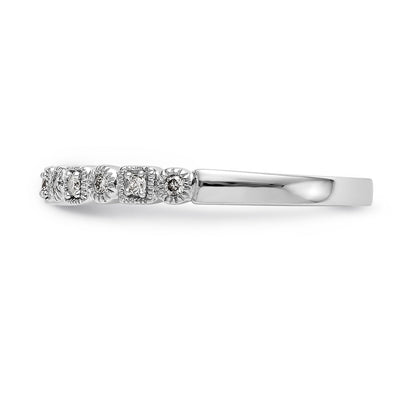 0.09ct. CZ Solid Real 14K White Gold Wedding Band Ring