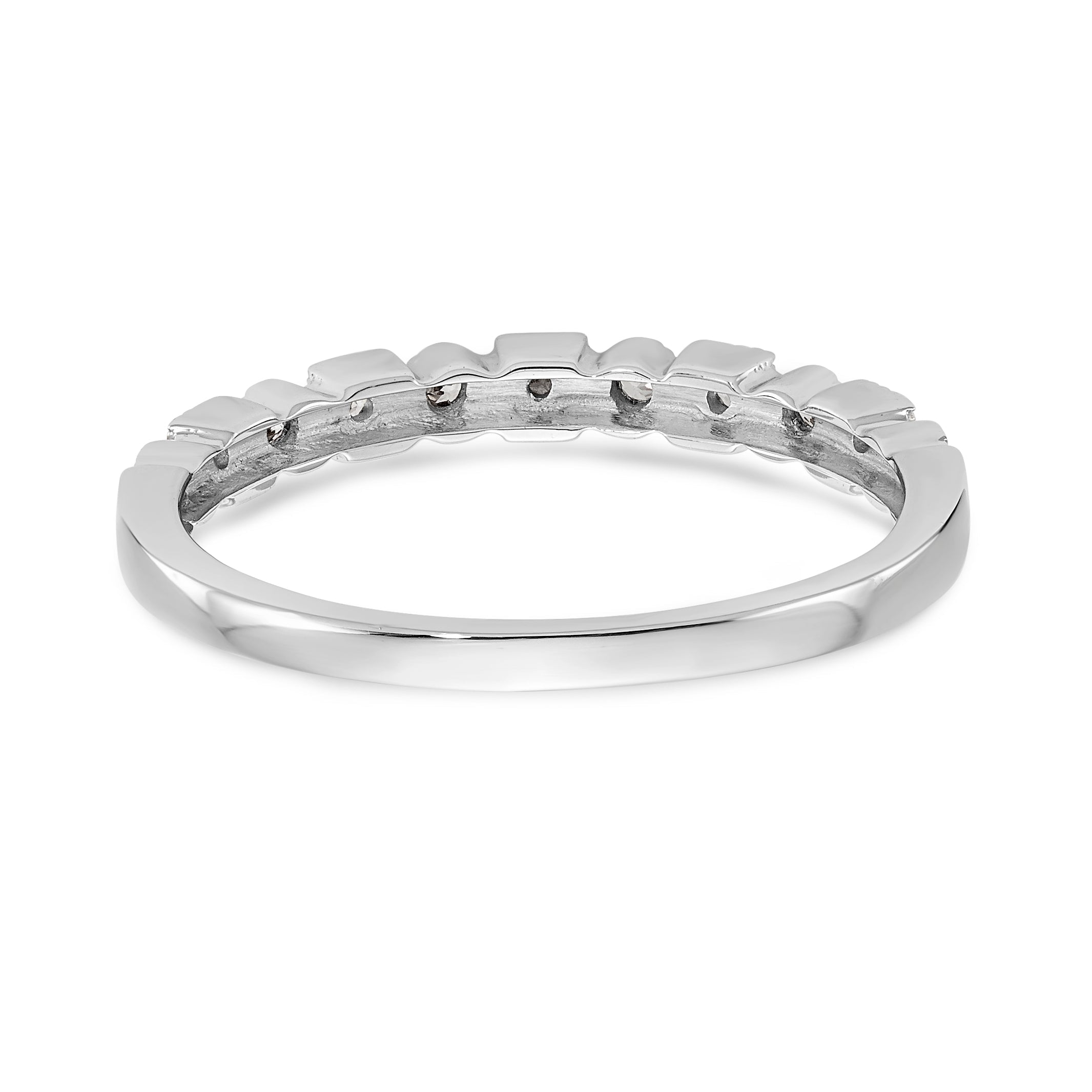 0.09ct. CZ Solid Real 14K White Gold Wedding Band Ring