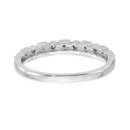 0.09ct. CZ Solid Real 14K White Gold Wedding Band Ring