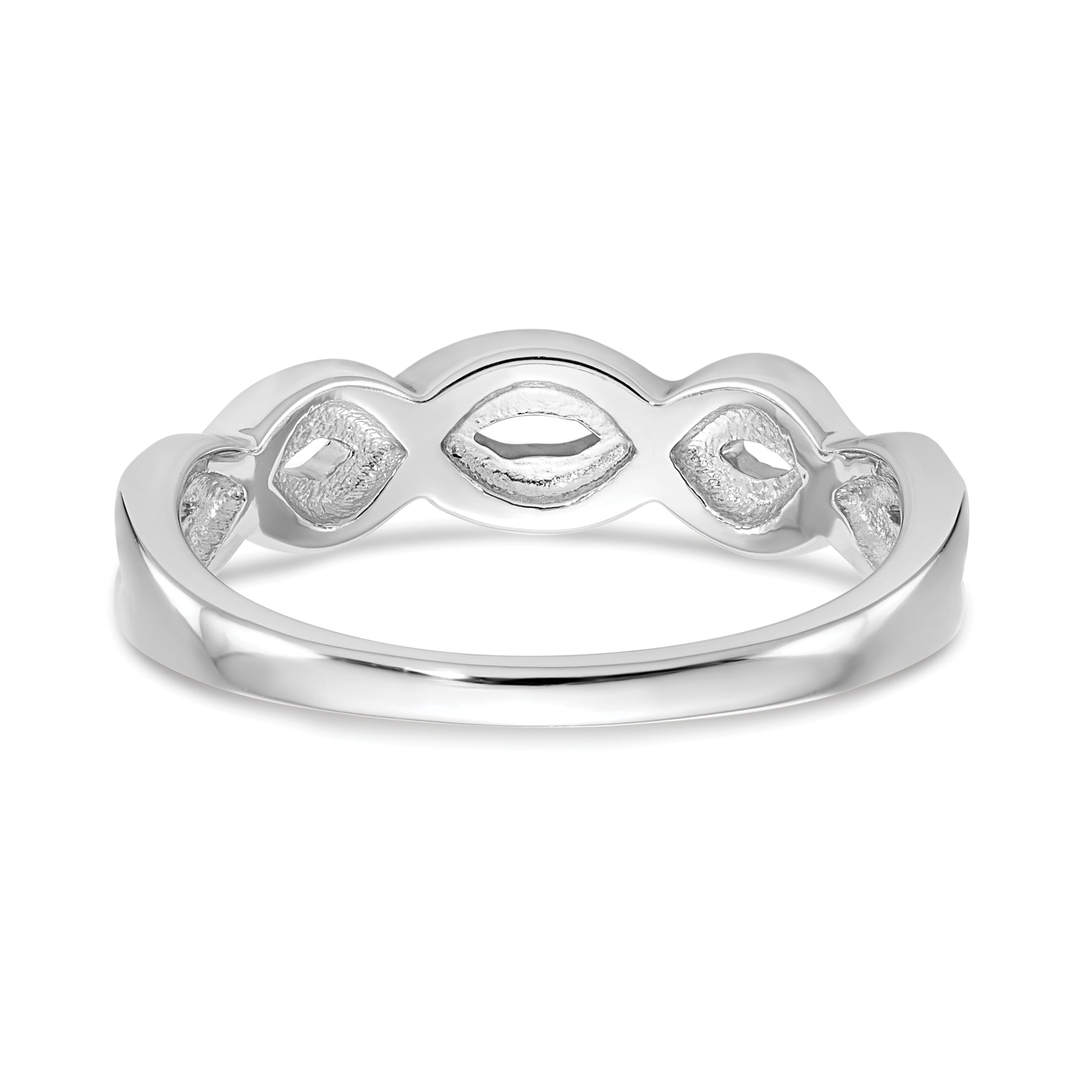 0.10ct. CZ Solid Real 14K White Gold Wedding Band Ring